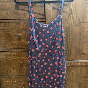 Torrid Navy ROMPER with Red Strawberry Pattern
